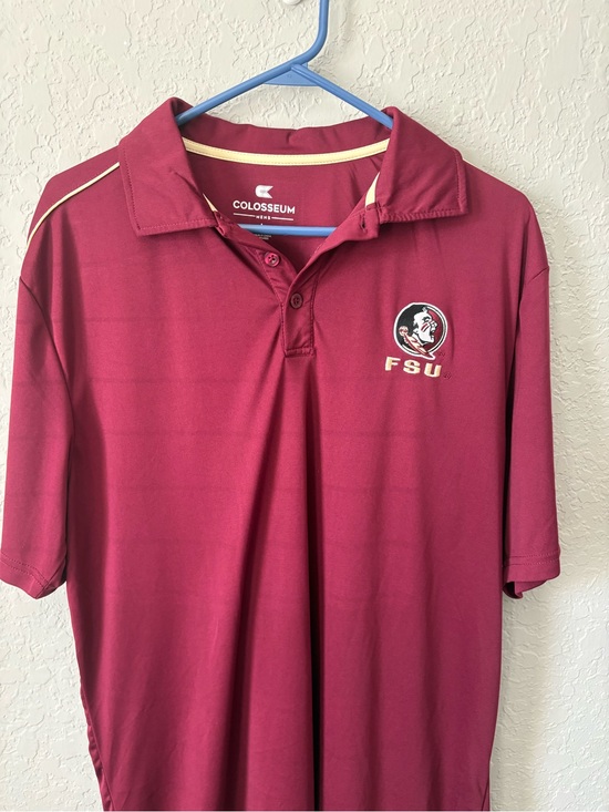 Colosseum Other - Colosseum Garnet FSU Embroidered Polo with Gold Trim
